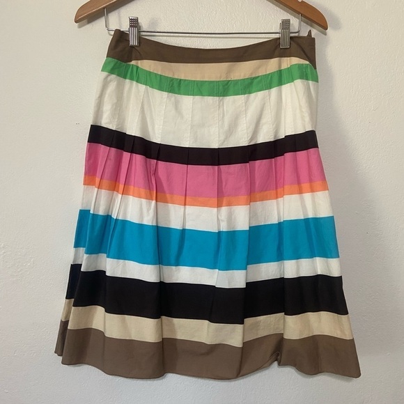 Talbots women's 8 bold stripe fully lined A line skirt 100% cotton EUC - Picture 1 of 8